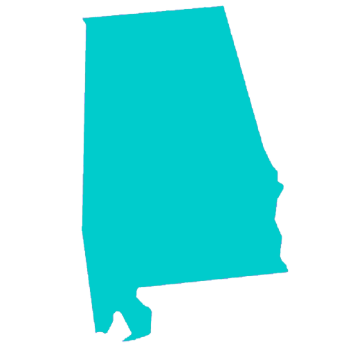 Map of Alabama highlighting healthcare