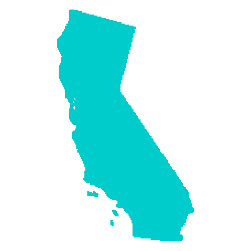 Map of California highlighting healthcare