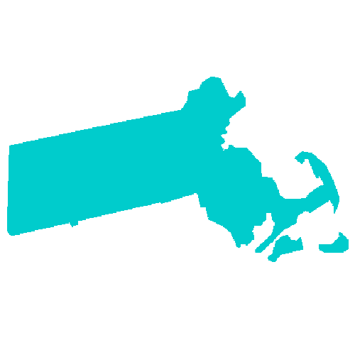 Map of Massachusetts highlighting healthcare