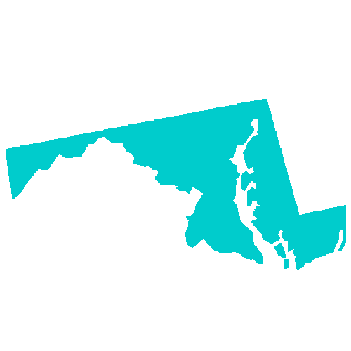 Map of Maryland highlighting healthcare