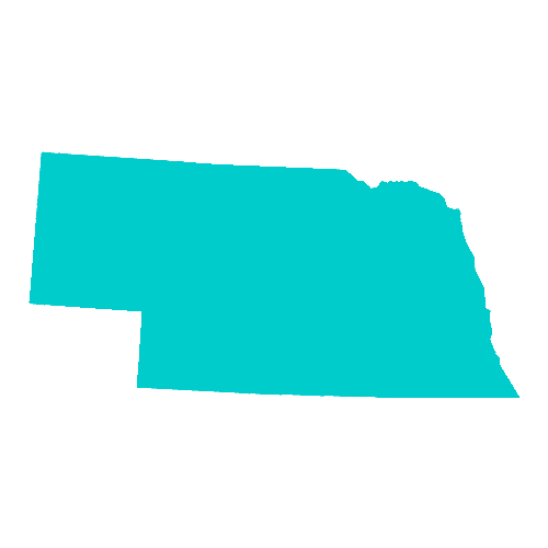 Map of Nebraska highlighting healthcare