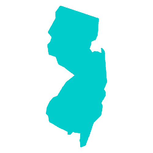 Map of New Jersey highlighting healthcare