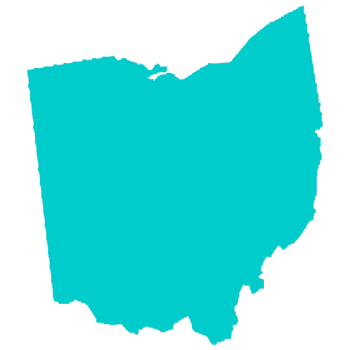 Map of Ohio highlighting healthcare