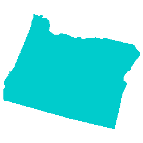 Map of Oregon highlighting healthcare