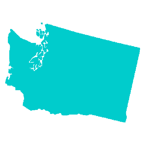 Map of Washington highlighting healthcare